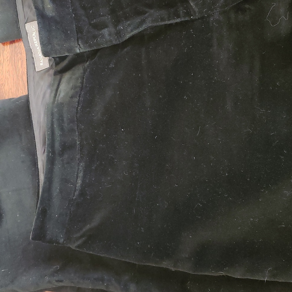 BANANA REPUBLIC Black Velvet Straight-Leg Evening Pant High-Rise Trouser 4 - Picture 6 of 10